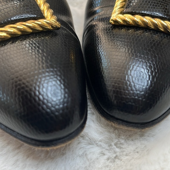 Salvatore Ferragamo Vintage Black Snakeskin Heels size 6.5 - Picture 9 of 11